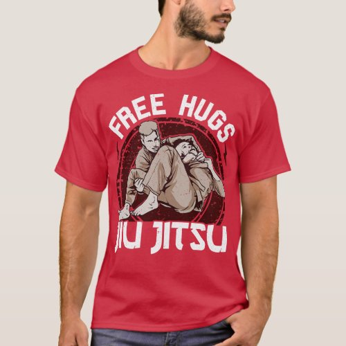 Funny Free Hugs Jiu Jitsu Pun BJJ Martial Arts T_Shirt