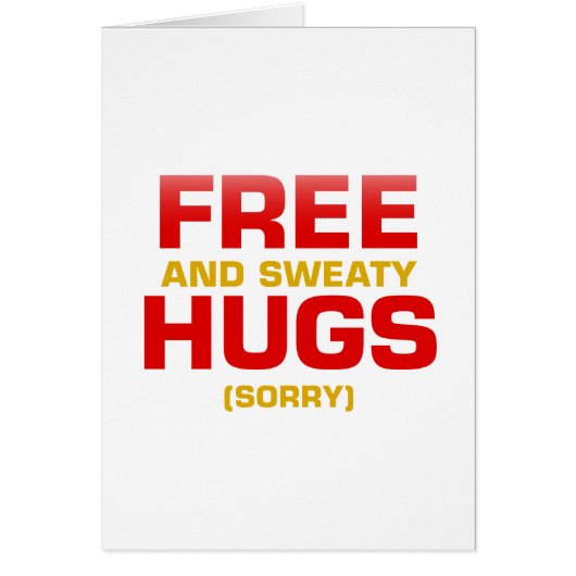 Funny FREE HUGS with hidden message Cards (Front)
