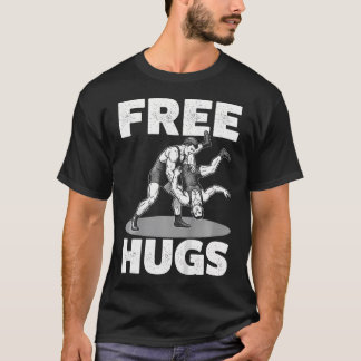 Funny Free Hugs Wrestling Men Vintage T-Shirt