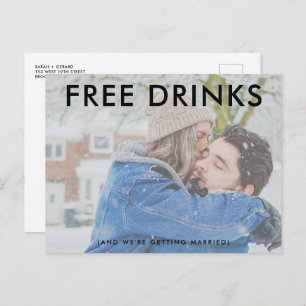Funny Free Opaque Photo Wedding Save the Dates Announcement Postcard