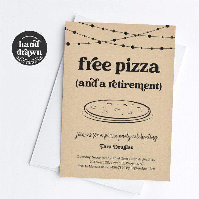 Funny Free Pizza & a Retirement Party Invitation (Creator Uploaded)