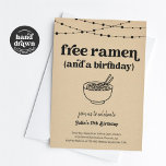 Funny Free Ramen Birthday Party Invitation<br><div class="desc">Free Ramen (and a Birthday).  Enjoy a fun birthday party invitation that puts the spotlight on...  ramen!  Artwork is hand drawn.  {image by freepik}</div>