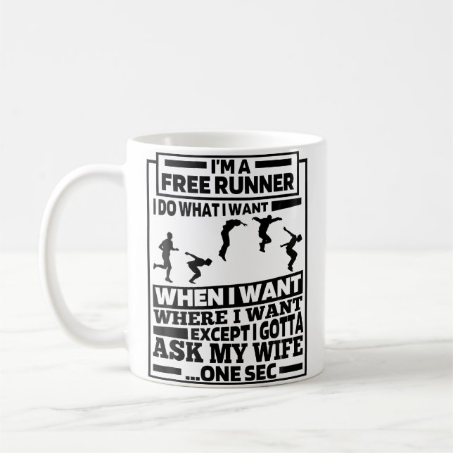Funny Free Running - Traceur Runner Parkour Coffee Mug (Left)