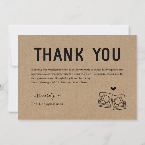 Funny Free Whiskey Thank You Card
