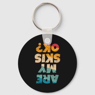 Funny freestyle skier are skis ok_ winter mountain keychain