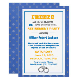 funny retirement officer police office freeze invitation