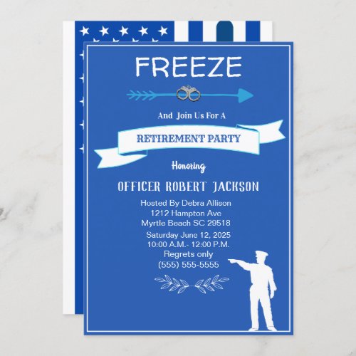 Funny Freeze Police Retirement Invitation