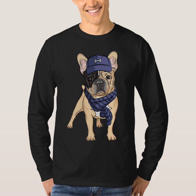 Funny French Baby Bulldog Puppy Stickers T-Shirt (Front)