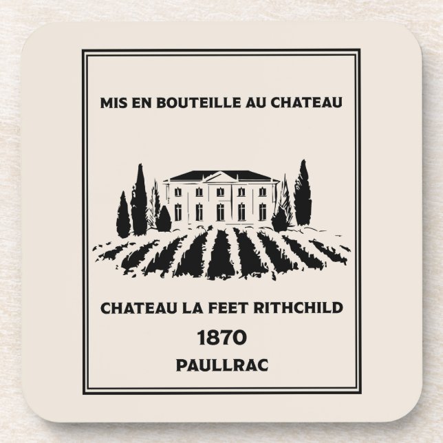 Funny French Birthday  Beverage Coaster (Front)