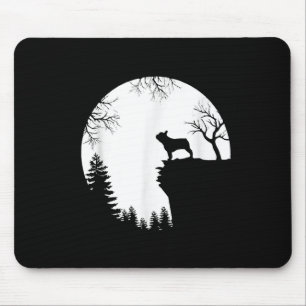 Funny French Bulldog And Moon Halloween Dog Lover Mouse Pad