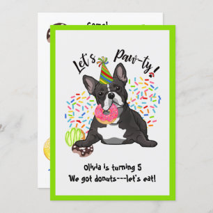 Funny French Bulldog Birthday Party Invite