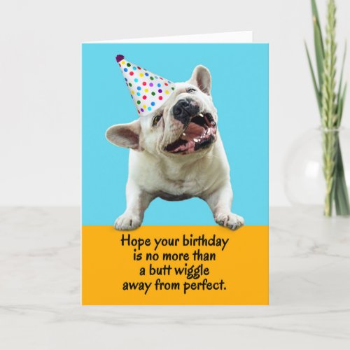 Funny French Bulldog Butt Wiggle Perfect Birthday Announcement