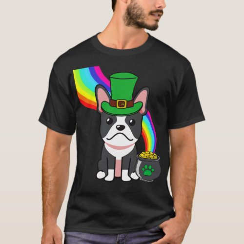 Funny french bulldog celebrates st patricks day T_Shirt