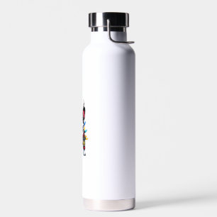 Funny French Bulldog Christmas Santa Hat Light Rei Water Bottle