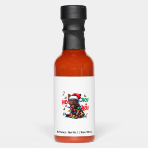 Funny French Bulldog Christmas Santa Hat Lights HO Hot Sauces