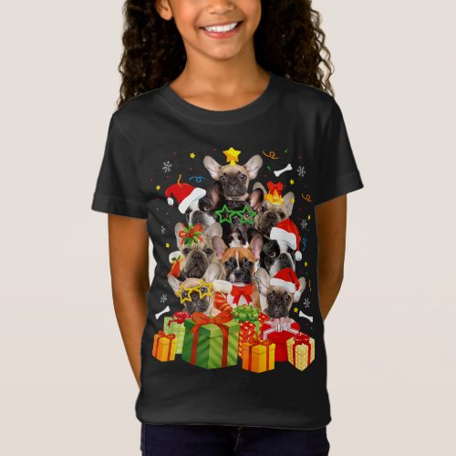 Funny French Bulldog Christmas Tree X mas Cute Dog T_Shirt