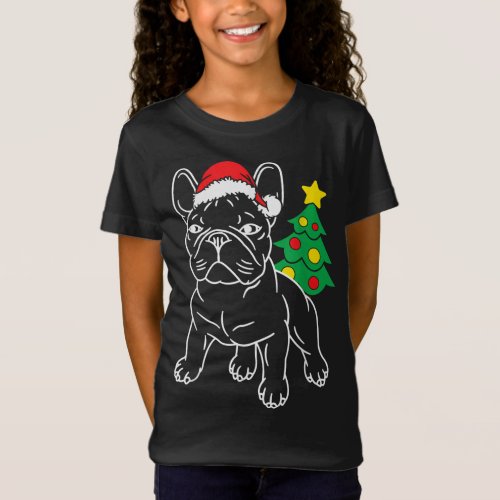 Funny French Bulldog Dog Puppy Christmas Tree Xmas T_Shirt