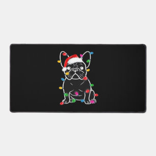 Funny French Bulldog Dog Tree Christmas Lights Xma Desk Mat