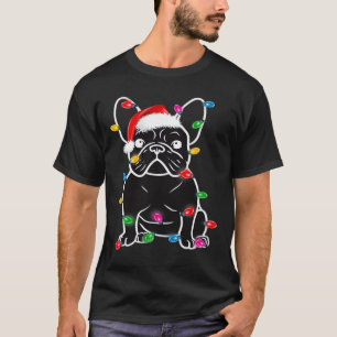 Funny French Bulldog Dog Tree Christmas Lights Xma T-Shirt