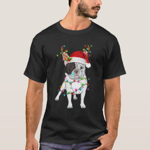 Funny French Bulldog Dog Tree Christmas Lights Xma T-Shirt