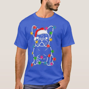 Funny French Bulldog Dog Tree Christmas Lights Xma T-Shirt