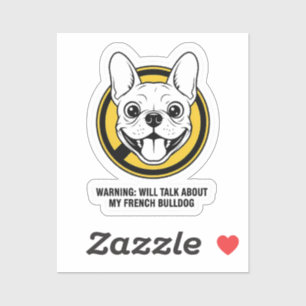Funny French Bulldog Face Cute Frenchie Design Sticker