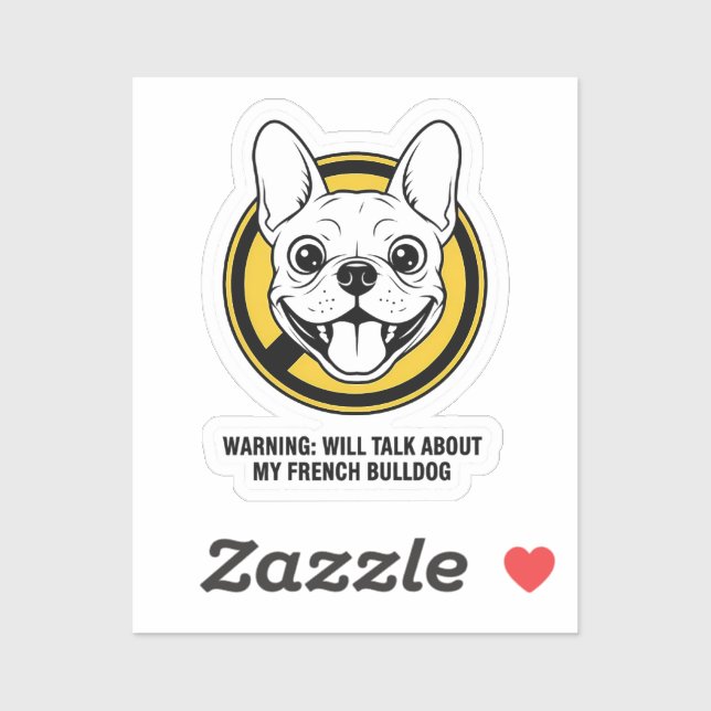 Funny French Bulldog Face Cute Frenchie Design Sticker (Sheet)