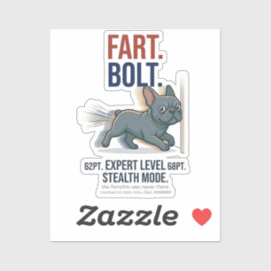 Funny French Bulldog Fart Bolt Dog Humor Gift Sticker