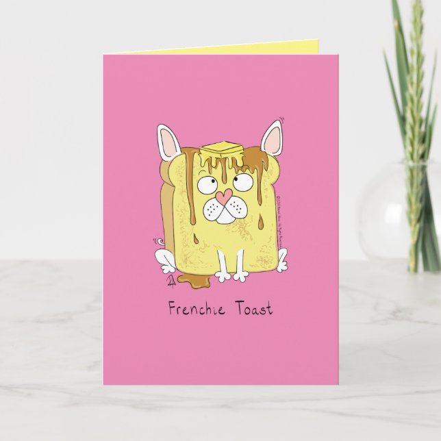 Funny French Bulldog Frenchie Cute Dog Cartoon Card (Front)