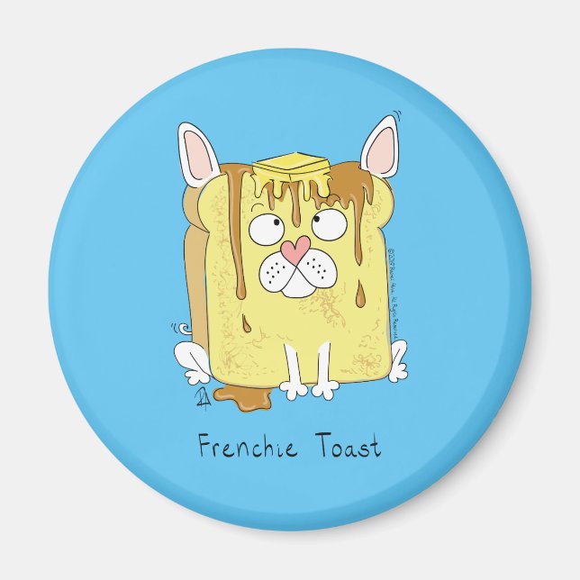 Funny French Bulldog Frenchie Cute Dog Cartoon Magnet (Front)