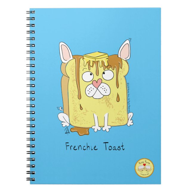 Funny French Bulldog Frenchie Cute Dog Cartoon Notebook (Front)