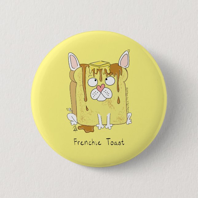 Funny French Bulldog Frenchie Dog Cute Kids Button (Front)