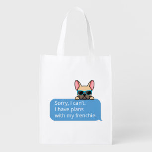Funny French Bulldog Grocery Bag