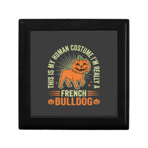 Funny French Bulldog Halloween Human Costume Desig Gift Box