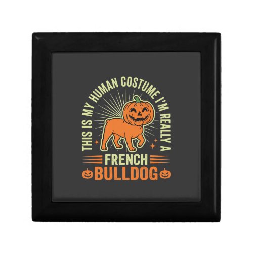 Funny French Bulldog Halloween Human Costume Desig Gift Box