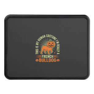 Funny French Bulldog Halloween Human Costume Desig Hitch Cover