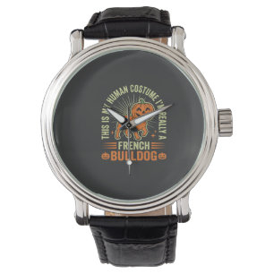 Funny French Bulldog Halloween Human Costume Desig Watch