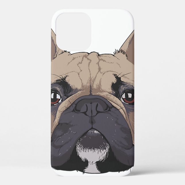 Funny French Bulldog Head Dog Case-Mate iPhone Case (Back)