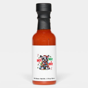 Funny French Bulldog HO HO HO Christmas Santa Hat  Hot Sauces
