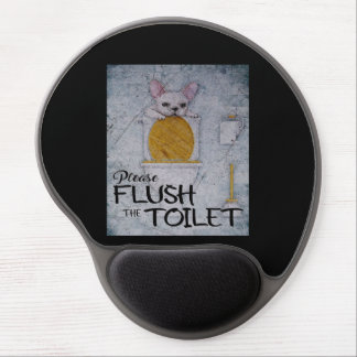 Funny French Bulldog In Toilet | Dog Lover Gifts Gel Mouse Pad