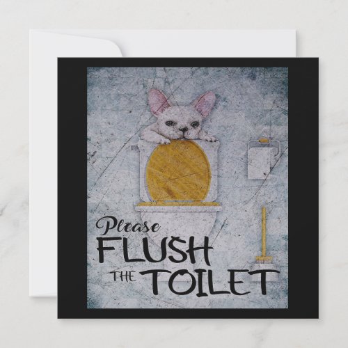 Funny French Bulldog In Toilet  Dog Lover Gifts Holiday Card