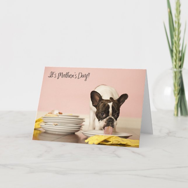Funny French Bulldog Mother's Day Card (Front)