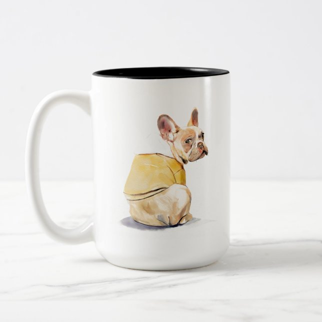 Funny French Bulldog Mug – Frenchie Coffee Mug (Left)
