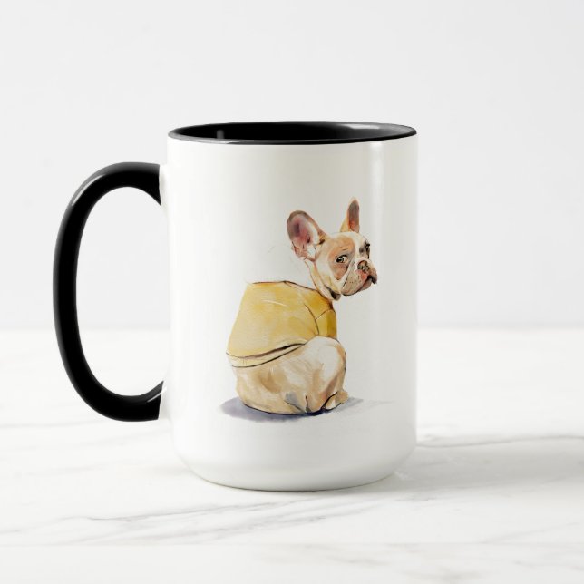 Funny French Bulldog Mug – Frenchie Coffee Mug (Left)
