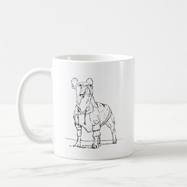 Funny French Bulldog Mug –  Ink Dog Coffee Mug (Left)