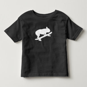 funny french bulldog on skateboard gift toddler t-shirt
