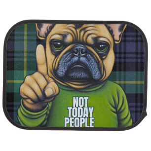 Funny French BullDog Plaid Car Floor Mat