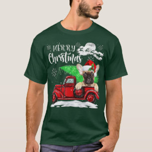 Funny French Bulldog Red Truck Christmas Pajama T-Shirt