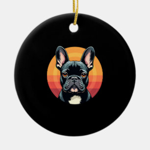 Funny French Bulldog Retro Outfits Clothes Cute Fr Ceramic Ornament
