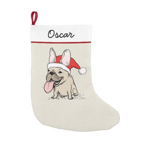 Funny French Bulldog Santa Dog Frenchie Holiday Small Christmas Stocking